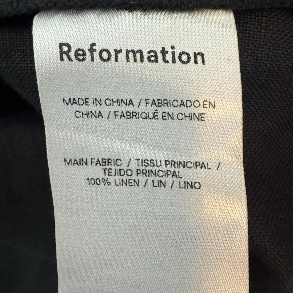 Reformation Robbie Linen Two Piece Size 4 Matching Set in Black & White NEW - Picture 9 of 10